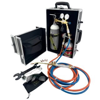 Lötfreund PROFESSIONAL PROPAN - HARTLÖT- UND KLEINSCHWEISSGERÄT mit 2L O² 0,5kg Propanflasche  3 m Schlauch im Koffer