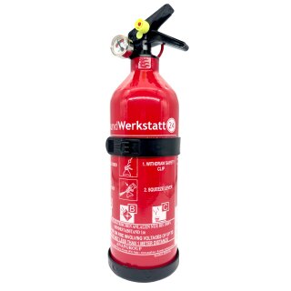 1 kg Aluminium Autofeuerlöscher Pia ABC mit Manometer + Halterung