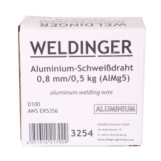 MIG AlMg5 0,8 mm 0,5kg 10 cm Rolle Aluminiumschweißdraht WELDINGER
