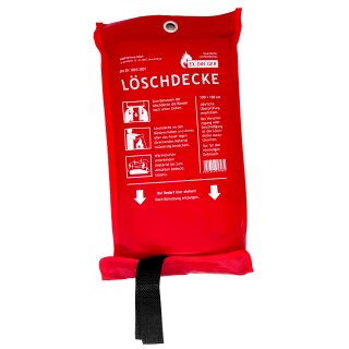 EXDINGER Feuerlöschdecke 100x100 cm gemäß DIN EN 1869:2001 (auch für Fettbrände)