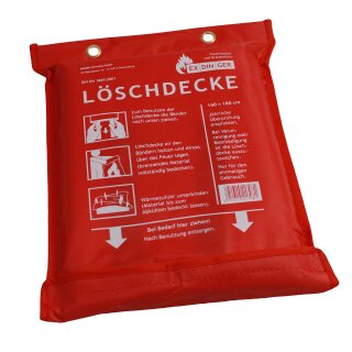 EXDINGER Feuerlöschdecke 160x180 cm gemäß DIN EN 1869:2001 (auch für Fettbrände)