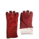 WELDINGER Schweißhandschuhe rot Gr.10 mit Stulpen Spaltleder Textilfutter