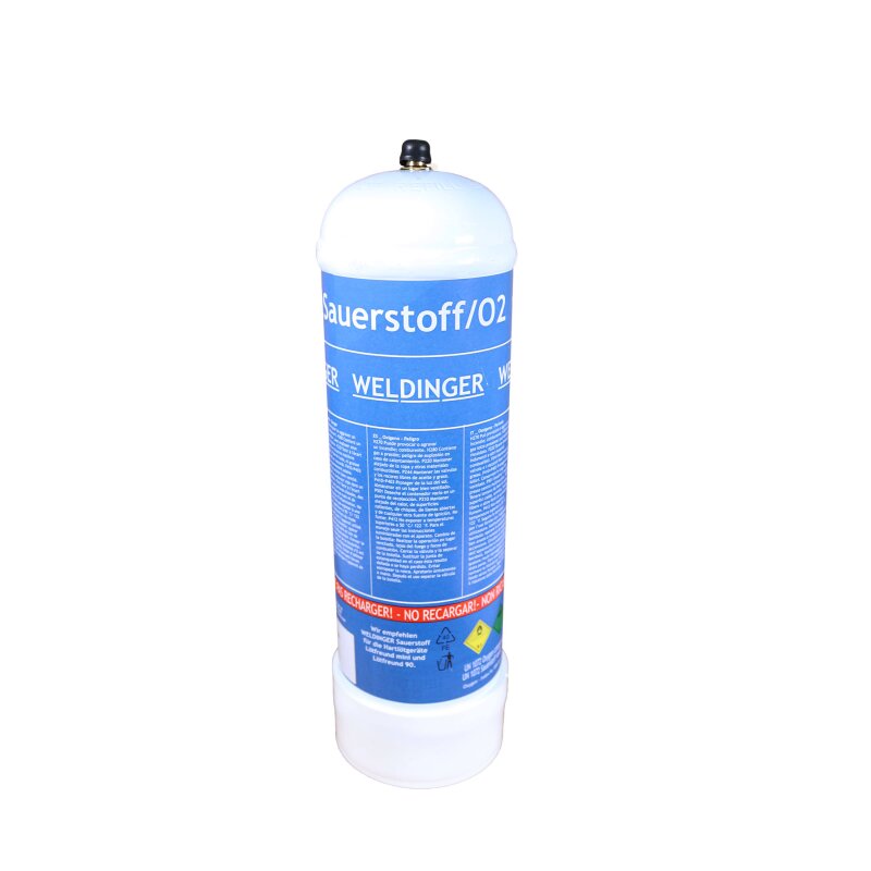WELDINGER 2 Liter Sauerstoff Einwegflasche M12x1re 110bar, 36,99 €