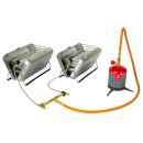 Anschlussset für 2 Kartuschengeräte wie SKOTTI MAX 1,3m Adapterschlauch mit Schnellkupplung beide Seiten und Regler 2,5bar