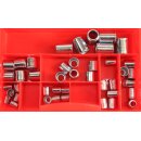 WELDINGER Schlauchhülsen Sortiment aus Stahl von 11 mm - 22 mm je 6 Stück