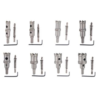 Lochsäge Hartmetall Satz 8-tlg.M 16- 30mm für Stahl, Edelstahl NE-Metall Guss usw von WELDINGER