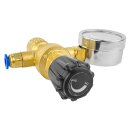 Druckregler Druckminderer Schutzgas für Einwegflaschen 4mm Minischlauchanschluss mit 1 Manometer  Liter/min