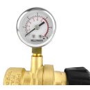 Druckregler Druckminderer Schutzgas für Einwegflaschen 4mm Minischlauchanschluss mit 1 Manometer  Liter/min