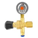 Druckregler Druckminderer Schutzgas für Einwegflaschen 4mm Minischlauchanschluss mit 1 Manometer  Liter/min
