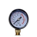 Druckregler M10x1 re mit Absperrventil Kombi Schutzgas für Einwegflaschen 1/4" Abgang mit 1 Manometer  Liter/min