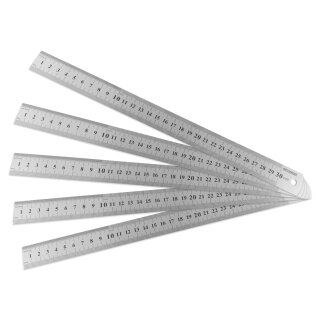 WELDINGER Edelstahllineal 300 mm lang 5er-Pack