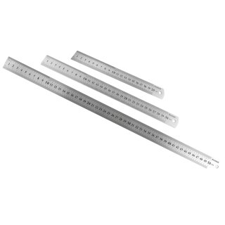 WELDINGER Edelstahllineale 3er-Set 200, 300 und 500 mm lang
