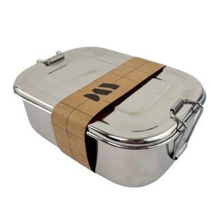 Lunchbox Aktion Edelstahl Einzelfach 195x140x63 mm Sicherheitsverschluss ohne Dichtung