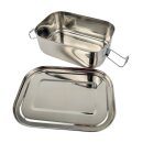 Lunchbox Aktion Edelstahl Einzelfach 195x140x63 mm Sicherheitsverschluss ohne Dichtung