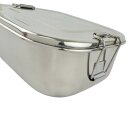 Lunchbox Aktion Edelstahl Einzelfach 195x140x63 mm Sicherheitsverschluss ohne Dichtung