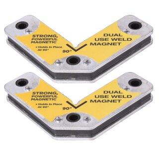 WELDINGER Schweißmagnete Doppelpack – Außenwinkel-Magnet für 90° und 135° (90x90x15 mm, bis 9 kg Haftkraft)