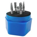 WELDINGER Geradschleifer GS 650el 650 W Aufnahme 3/6/8 mm + HM Frässtifte SET 6 mm B C D F G für Metall
