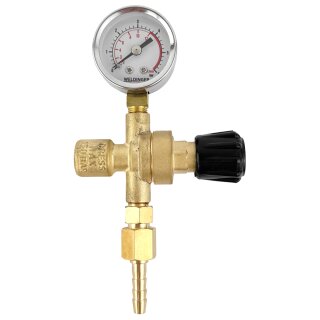 Druckregler Druckminderer Schutzgas für Einwegflaschen 1/4" Abgang mit 1 Manometer  Liter/min