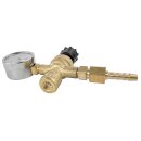 Druckregler Druckminderer Schutzgas für Einwegflaschen 1/4" Abgang mit 1 Manometer  Liter/min