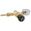 Druckregler Druckminderer Schutzgas für Einwegflaschen 1/4" Abgang mit 1 Manometer  Liter/min