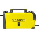 Aktion WELDINGER Fülldrahtschweißgerät ME 130 mini FLUX Schweißhelm Schlackehammer Handschuhe