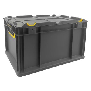 Eurobox 40 x 30 x 22 cm mit Deckel schwarz /gelb für Reinigungsgerät