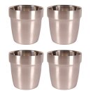 4x Kaffeebecher Edelstahl 180 ml doppelwandig für Kaffeautomaten GARDINGER