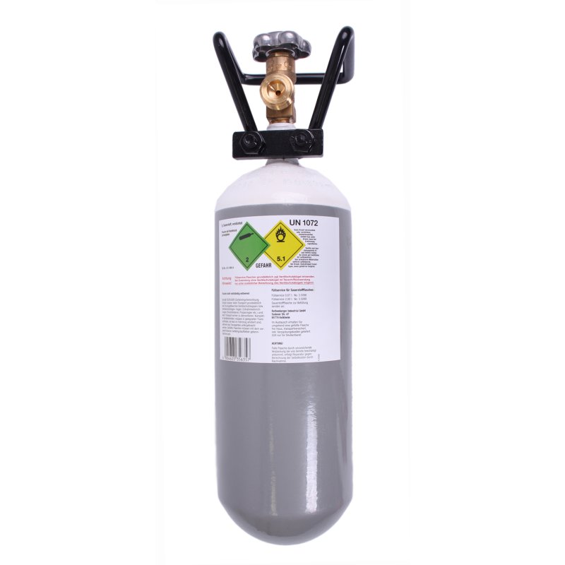 Sauerstoffflasche 0,8 Liter - Stahl