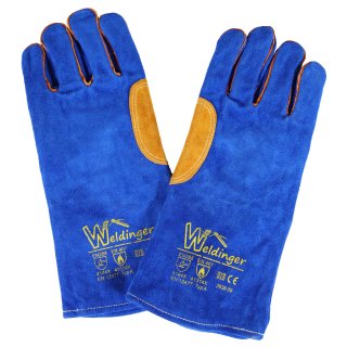 E-MAG Gr. M/9 Schweißhandschuhe  WELDINGER  Blau Gold