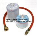 Adapterschlauch US II 1,5 m Propanflasche 5/11 kg (ersetzt die Schraubkartusche mit Euroventil 7/16 US2)